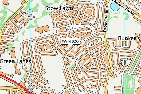 WV14 6DQ map - OS VectorMap District (Ordnance Survey)