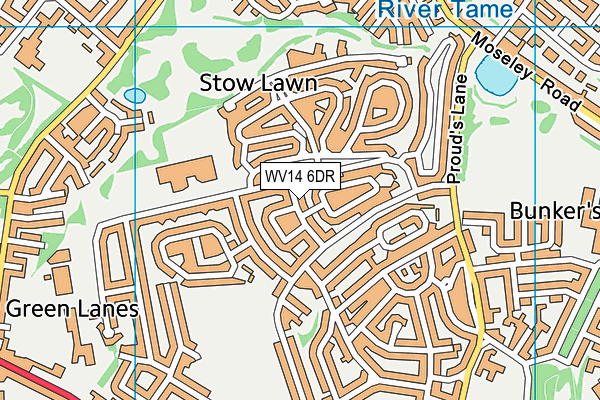 WV14 6DR map - OS VectorMap District (Ordnance Survey)