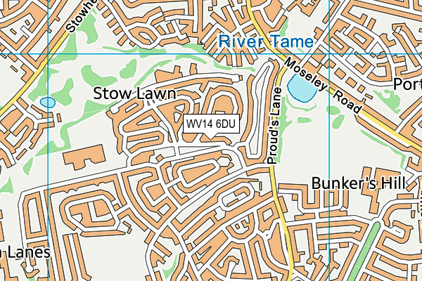 WV14 6DU map - OS VectorMap District (Ordnance Survey)