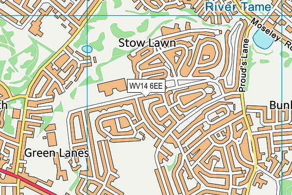 WV14 6EE map - OS VectorMap District (Ordnance Survey)