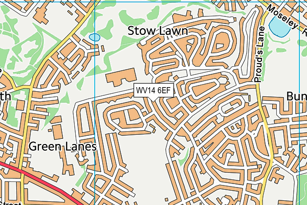 WV14 6EF map - OS VectorMap District (Ordnance Survey)