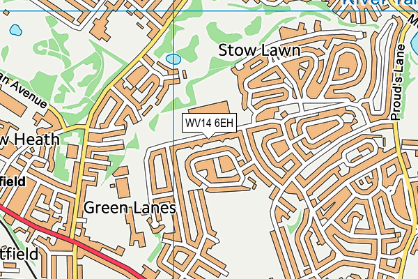 Stowlawn Primary School map (WV14 6EH) - OS VectorMap District (Ordnance Survey)