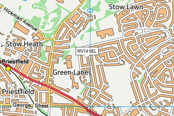 WV14 6EL map - OS VectorMap District (Ordnance Survey)