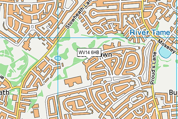 WV14 6HB map - OS VectorMap District (Ordnance Survey)