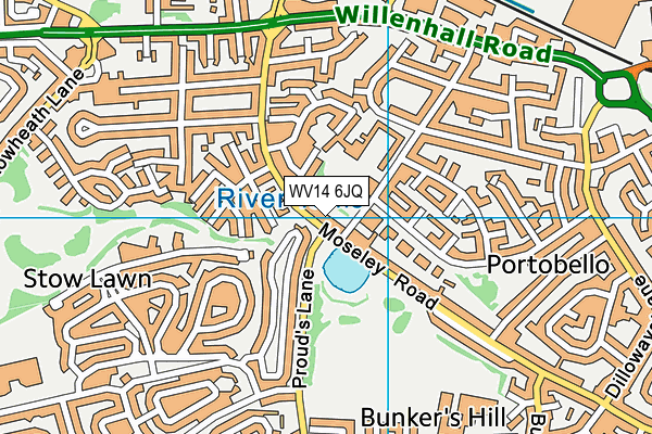 WV14 6JQ map - OS VectorMap District (Ordnance Survey)