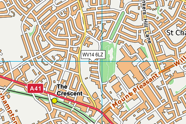 WV14 6LZ map - OS VectorMap District (Ordnance Survey)