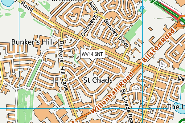WV14 6NT map - OS VectorMap District (Ordnance Survey)