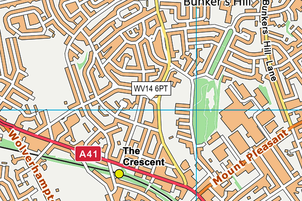 WV14 6PT map - OS VectorMap District (Ordnance Survey)