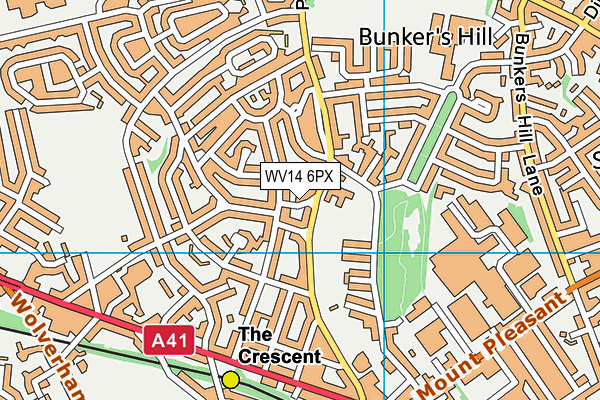 WV14 6PX map - OS VectorMap District (Ordnance Survey)