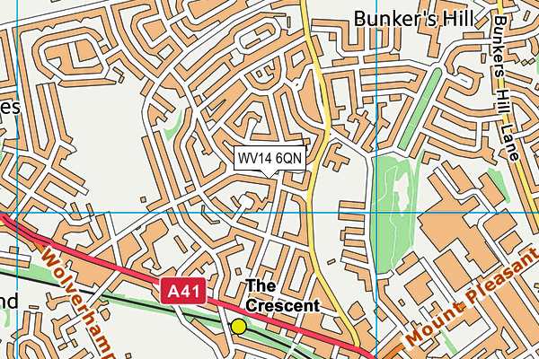 WV14 6QN map - OS VectorMap District (Ordnance Survey)