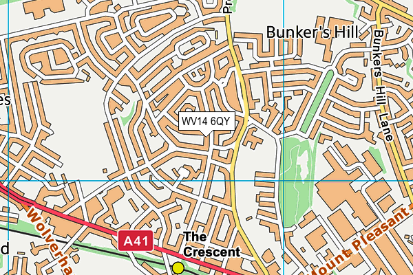 WV14 6QY map - OS VectorMap District (Ordnance Survey)