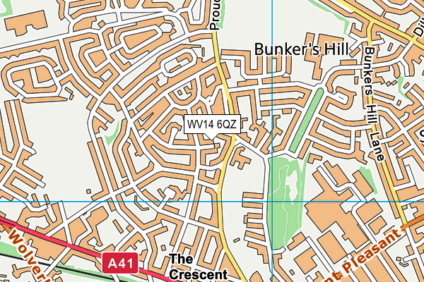 WV14 6QZ map - OS VectorMap District (Ordnance Survey)