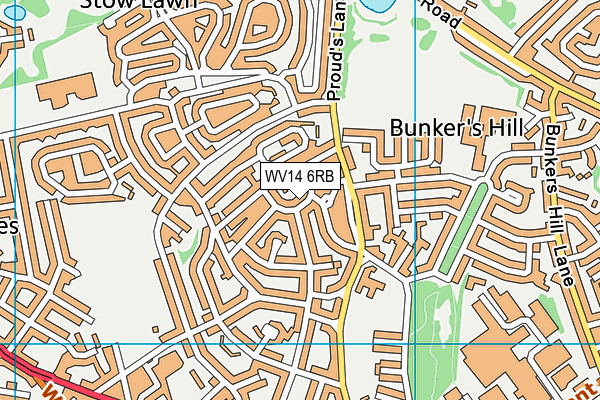 WV14 6RB map - OS VectorMap District (Ordnance Survey)