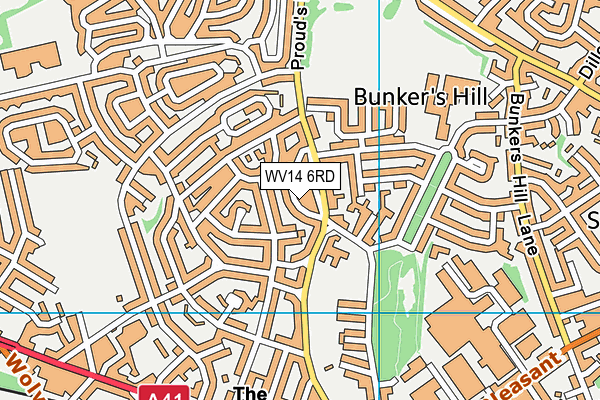 WV14 6RD map - OS VectorMap District (Ordnance Survey)