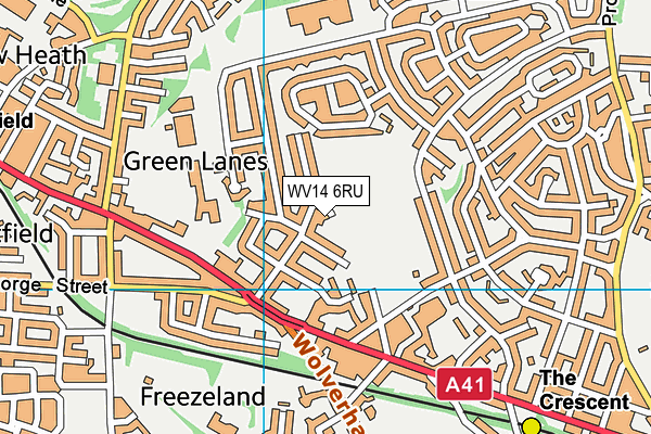 WV14 6RU map - OS VectorMap District (Ordnance Survey)