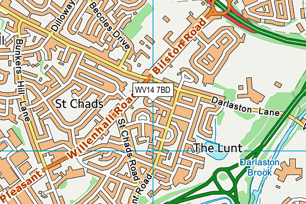 WV14 7BD map - OS VectorMap District (Ordnance Survey)