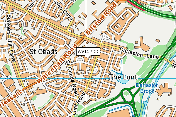 WV14 7DD map - OS VectorMap District (Ordnance Survey)