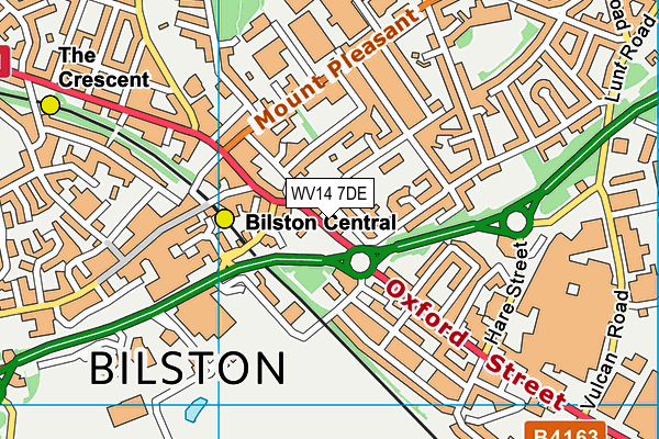 WV14 7DE map - OS VectorMap District (Ordnance Survey)