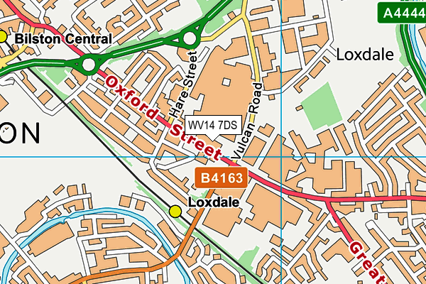 WV14 7DS map - OS VectorMap District (Ordnance Survey)