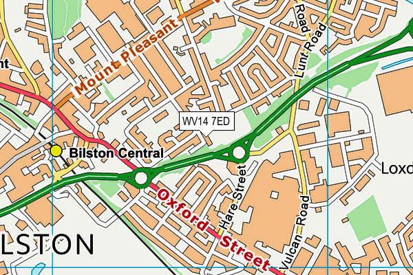 WV14 7ED map - OS VectorMap District (Ordnance Survey)