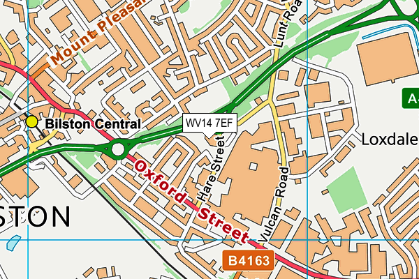 WV14 7EF map - OS VectorMap District (Ordnance Survey)