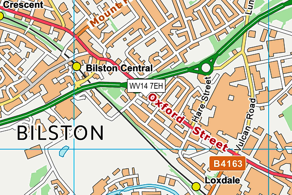 WV14 7EH map - OS VectorMap District (Ordnance Survey)