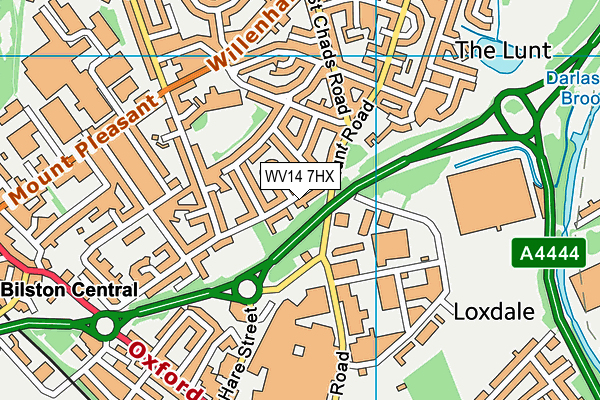 WV14 7HX map - OS VectorMap District (Ordnance Survey)