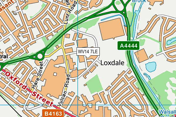 WV14 7LE map - OS VectorMap District (Ordnance Survey)