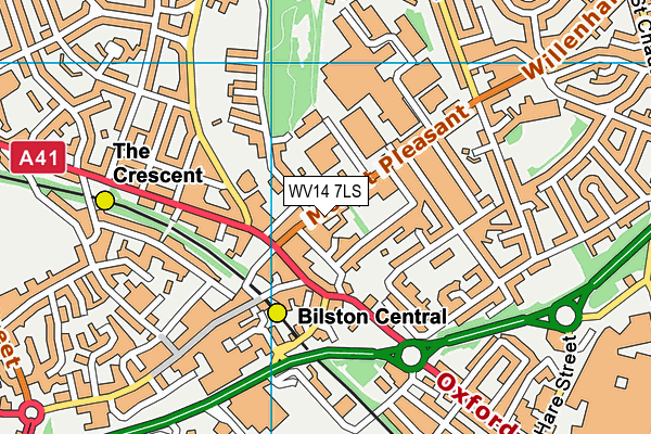 WV14 7LS map - OS VectorMap District (Ordnance Survey)