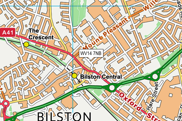 WV14 7NB map - OS VectorMap District (Ordnance Survey)