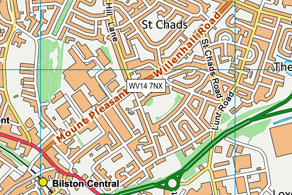 WV14 7NX map - OS VectorMap District (Ordnance Survey)
