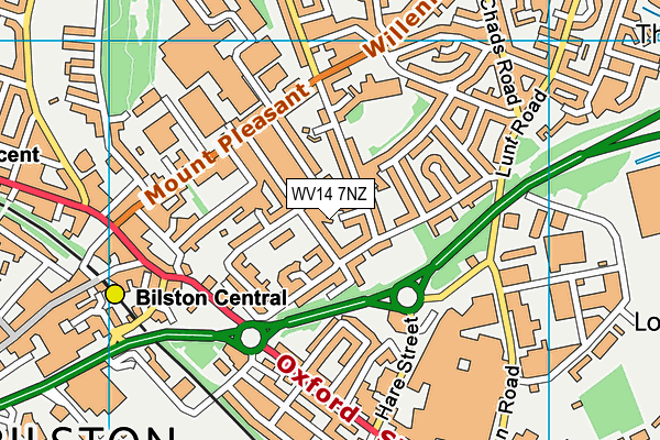 WV14 7NZ map - OS VectorMap District (Ordnance Survey)