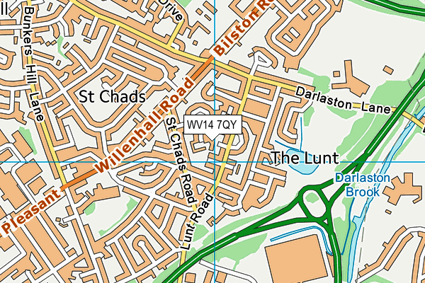 WV14 7QY map - OS VectorMap District (Ordnance Survey)