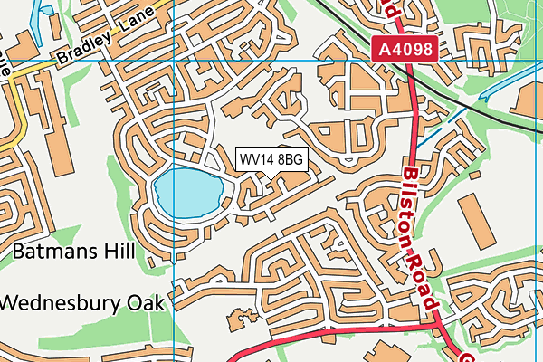 WV14 8BG map - OS VectorMap District (Ordnance Survey)