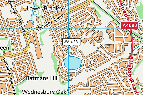 WV14 8BJ map - OS VectorMap District (Ordnance Survey)