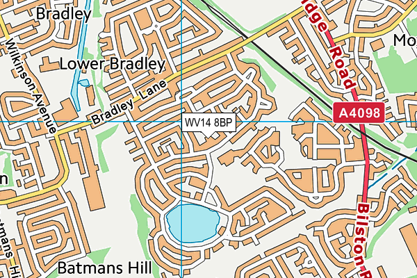 WV14 8BP map - OS VectorMap District (Ordnance Survey)