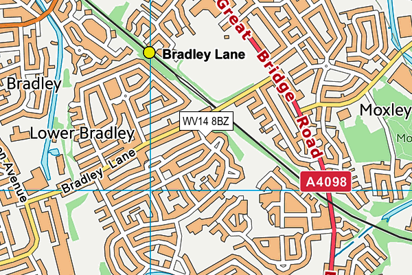 WV14 8BZ map - OS VectorMap District (Ordnance Survey)