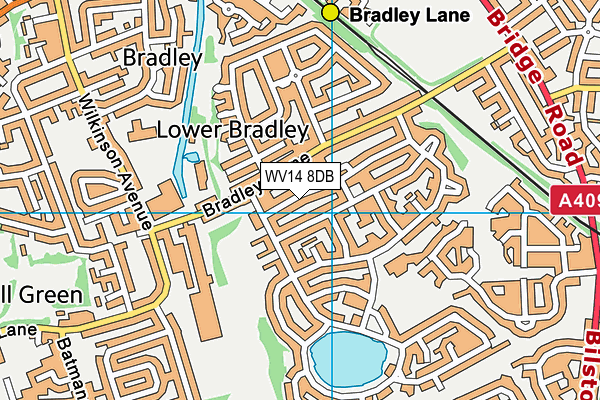 WV14 8DB map - OS VectorMap District (Ordnance Survey)