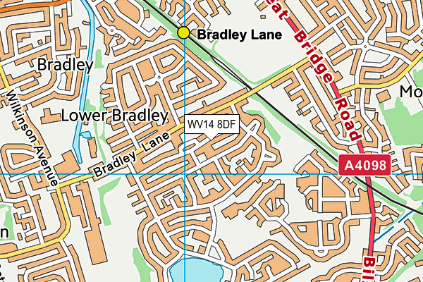 WV14 8DF map - OS VectorMap District (Ordnance Survey)