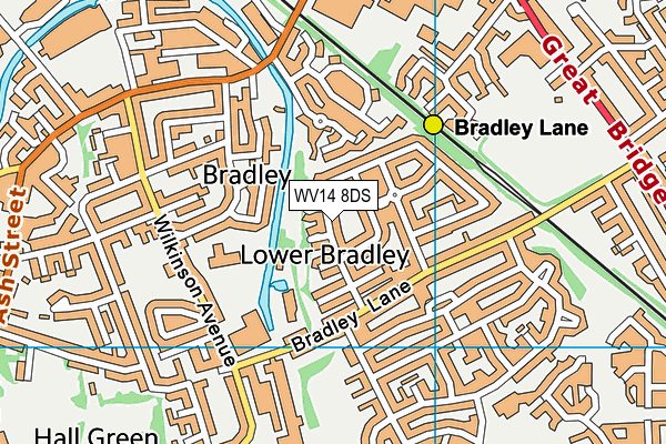 WV14 8DS map - OS VectorMap District (Ordnance Survey)