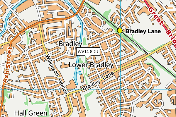 WV14 8DU map - OS VectorMap District (Ordnance Survey)