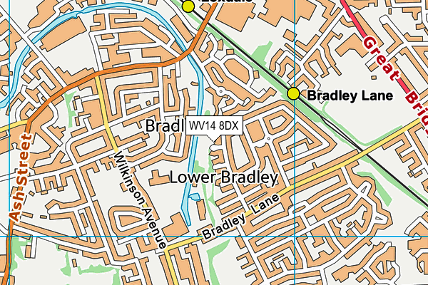 WV14 8DX map - OS VectorMap District (Ordnance Survey)