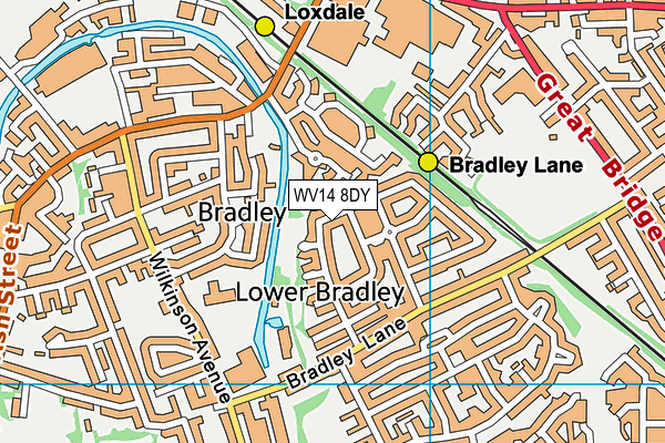 WV14 8DY map - OS VectorMap District (Ordnance Survey)