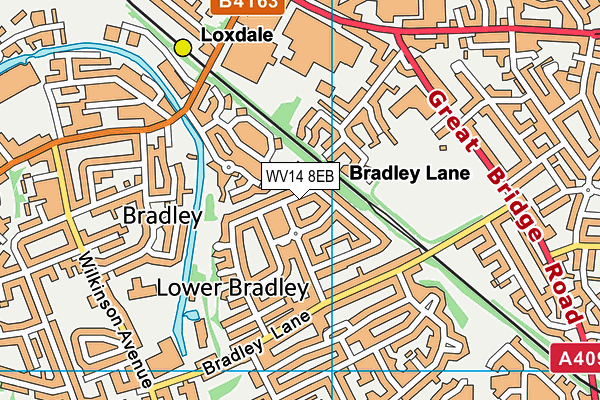 WV14 8EB map - OS VectorMap District (Ordnance Survey)