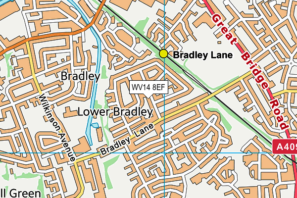 WV14 8EF map - OS VectorMap District (Ordnance Survey)