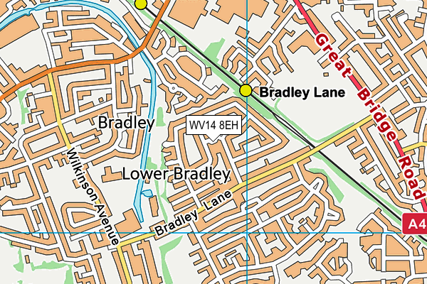 WV14 8EH map - OS VectorMap District (Ordnance Survey)