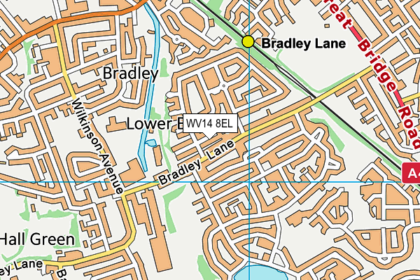 WV14 8EL map - OS VectorMap District (Ordnance Survey)