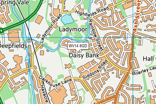 WV14 8GD map - OS VectorMap District (Ordnance Survey)