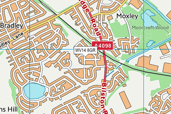 WV14 8GR map - OS VectorMap District (Ordnance Survey)