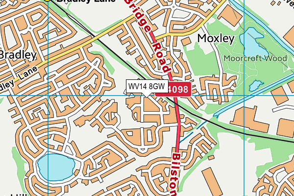 WV14 8GW map - OS VectorMap District (Ordnance Survey)